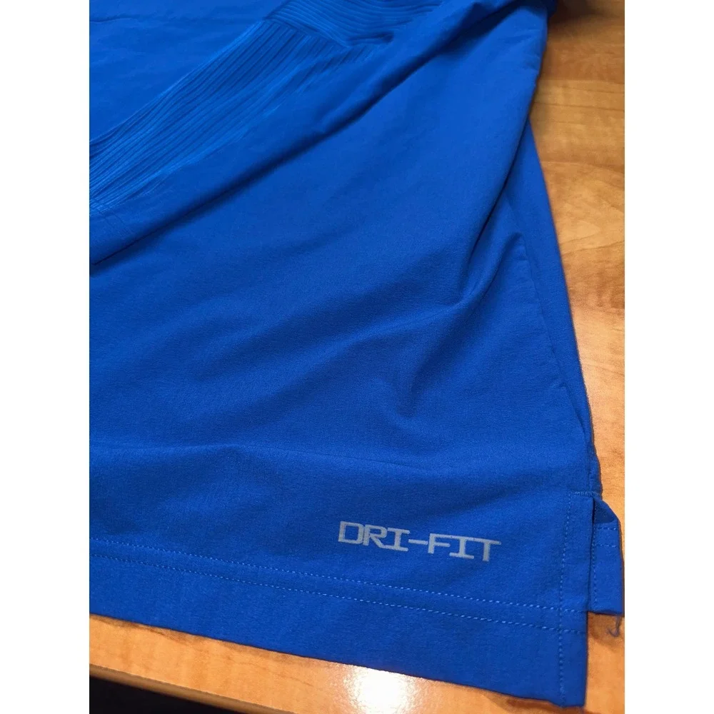 Nike Dri-FIT Mens XL Royal Blue Long Sleeve Training Shirt Ribbed Panels